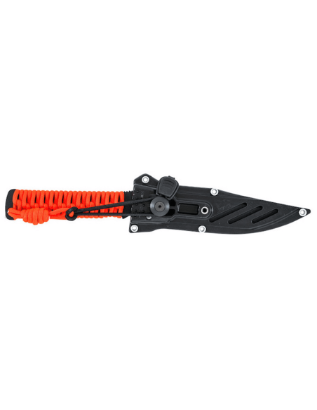 Wildsteer Wild Tech4 XL WT4XL3122 veitsi 11,5cm musta terä Fluo Orange paracord kahva + POM tuppi