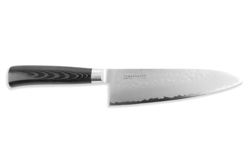 Cuchillo de cocinero japonés Tamahagane Tsubame 15cm acero VG5 hoja martillada