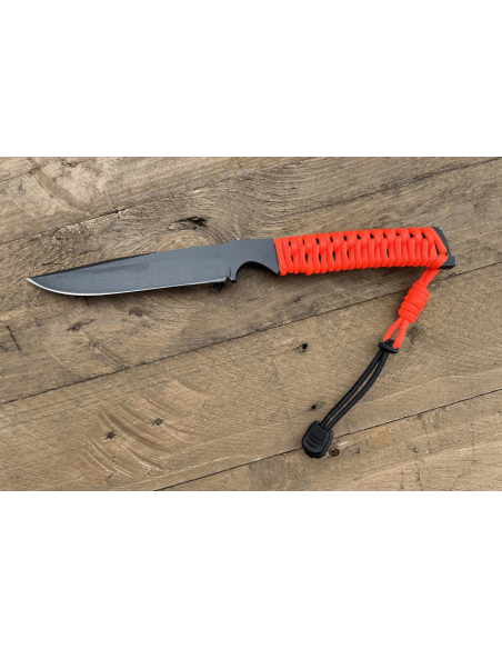 Wildsteer Wild Tech4 XL WT4XL3122 kniv 11,5 cm svart blad Fluo Orange paracordhåndtak + POM-kappe