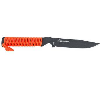 Wildsteer Wild Tech4 XL WT4XL3122 veitsi 11,5cm musta terä Fluo Orange paracord kahva + POM tuppi