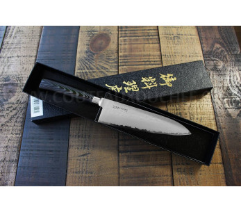 Cuchillo de cocinero japonés Tamahagane Tsubame 15cm acero VG5 hoja martillada 2