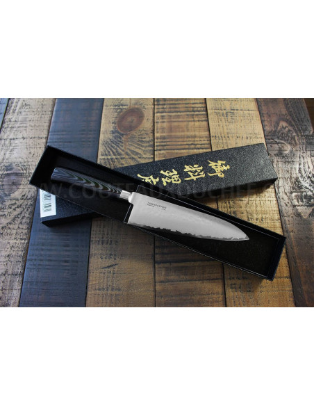 Cuchillo de cocinero japonés Tamahagane Tsubame 15cm acero VG5 hoja martillada