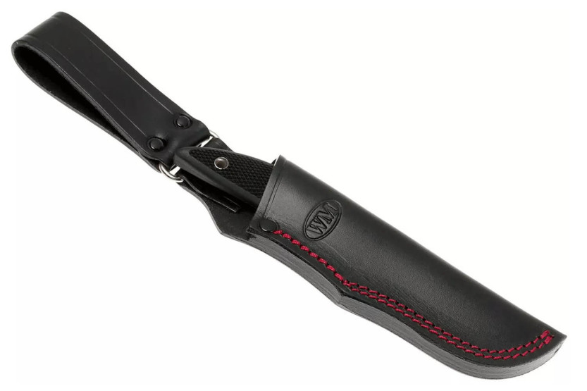 Faca Fallkniven Kolt KK Lâmina de 8,5 cm Cabo preto em thermorun + bainha em zítiel/couro