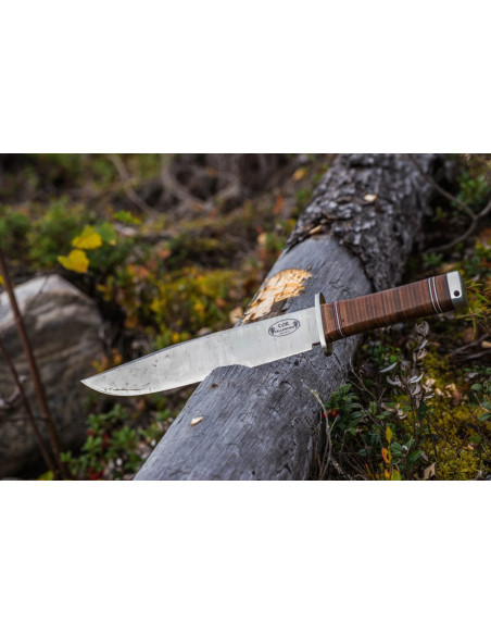 Fallkniven Thor NL1 Bowie blade 25cm cabo em pele + bainha em pele