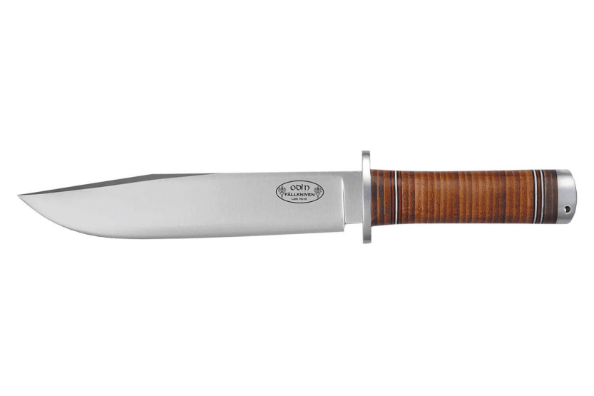 Faca Fallkniven Odin NL2, lâmina Bowie de 20 cm, cabo em pele + bainha em pele