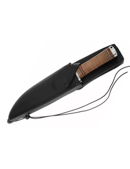 Fallkniven Odin NL2 Bowie lemmet 20cm leren handvat + leren schede