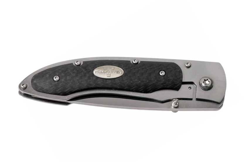 Navalha dobrável Fallkniven P3G 10,3 cm cabo em fibra de carbono preto + bainha em Cordura
