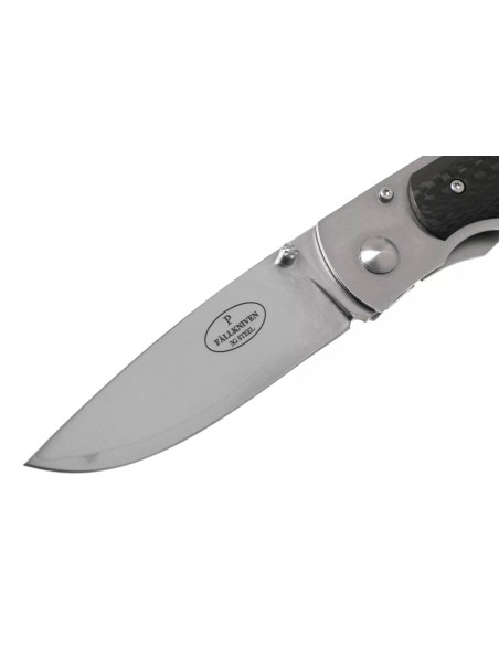 Klappmesser Fallkniven P3G Griff aus schwarzer Kohlefaser 10,3cm + Cordura-Etui