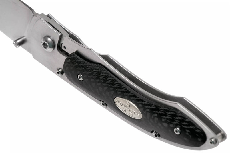 Navalha dobrável Fallkniven P3G 10,3 cm cabo em fibra de carbono preto + bainha em Cordura