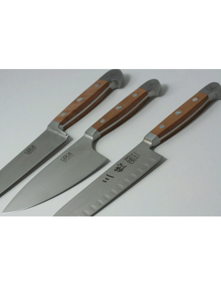 Gude Alpha Poire 18cm takoteräksinen santoku-veitsi, taottu teräs