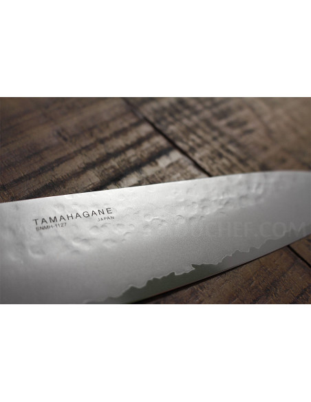 Cuchillo de cocinero japonés Tamahagane Tsubame 15cm acero VG5 hoja martillada