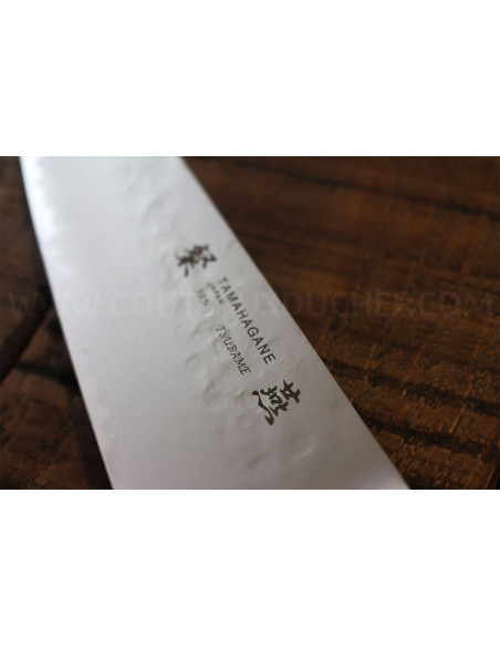 Cuchillo de cocinero japonés Tamahagane Tsubame 15cm acero VG5 hoja martillada