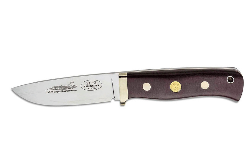 Fallkniven F1 Swedish Air Force NG F1L3GMM rajoitettu painos veitsi 10cm terä ruskea micarta kahva + nahkatuppi + laukku