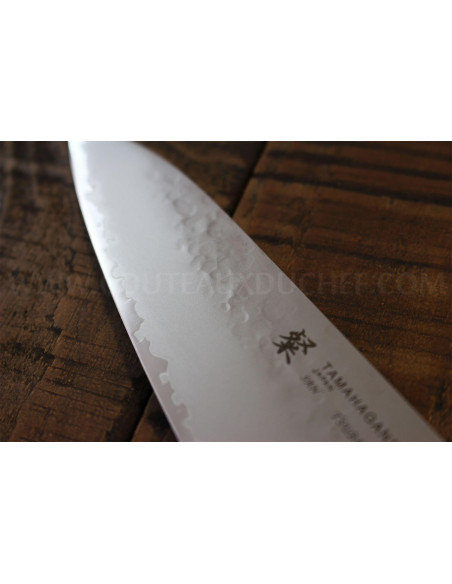 Cuchillo de cocinero japonés Tamahagane Tsubame 15cm acero VG5 hoja martillada