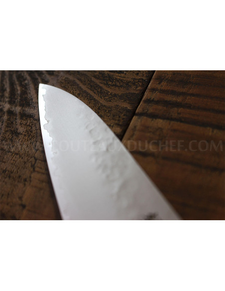 Cuchillo de cocinero japonés Tamahagane Tsubame 15cm acero VG5 hoja martillada