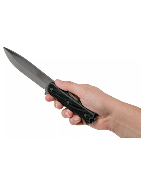 Faca Fallkniven S1xb Tungsten Carbide 13cm lâmina preta cabo Thermorun preto + bainha Zytel