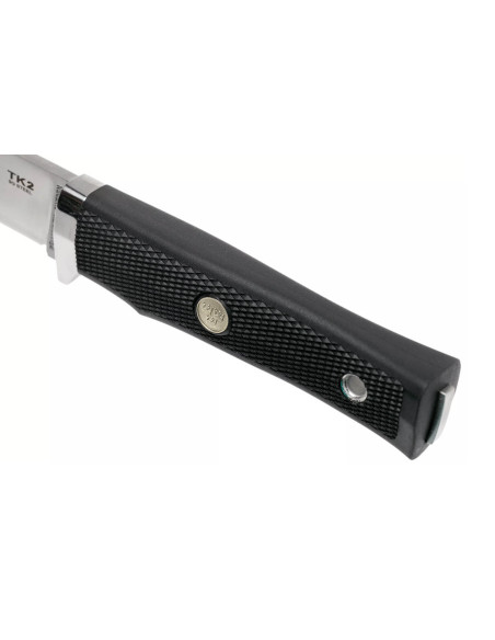 Fallkniven TK2 Tre Kronor coltello 10cm lama nera manico Thermorun + fodero in zytel
