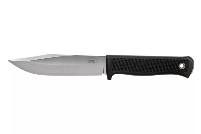 Fallkniven S1L Skovkniv 13cm blad sort thermorun håndtag + læderskede