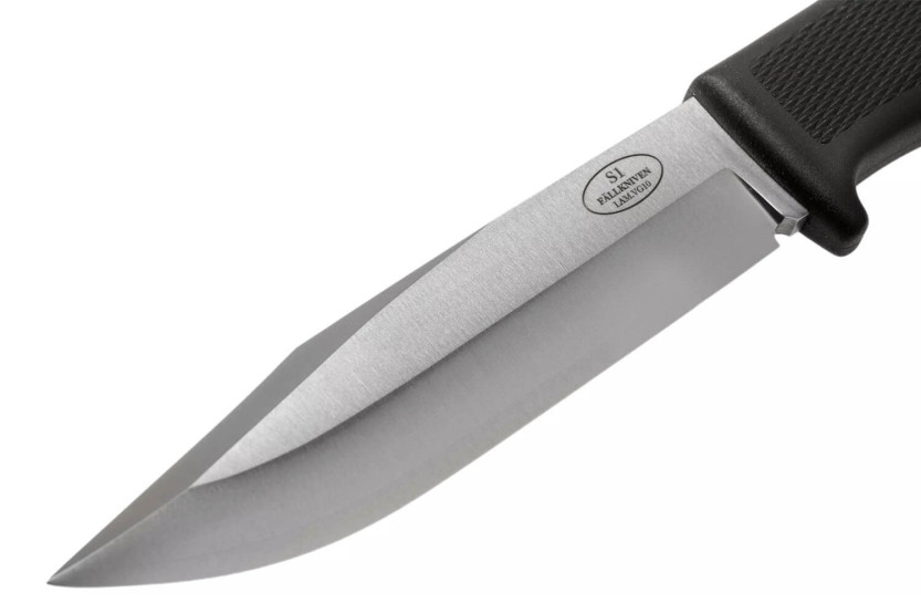 Faca florestal Fallkniven S1L Lâmina de 13 cm cabo thermorun preto + bainha em pele