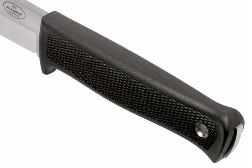 Fallkniven S1L Skovkniv 13cm blad sort thermorun håndtag + læderskede