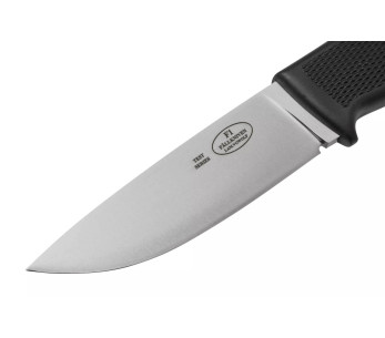 Fallkniven F1 VGWolf Swedish Air Force knife 9.7cm blade black thermorun handle + leather sheath 2