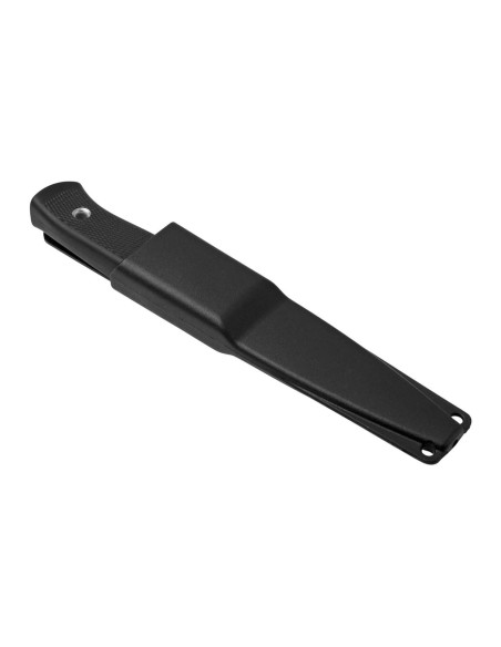 Fallkniven F1 VGWolf Ruotsin ilmavoimien veitsi 9.7cm terä musta thermorun kahva + nahkatuppi