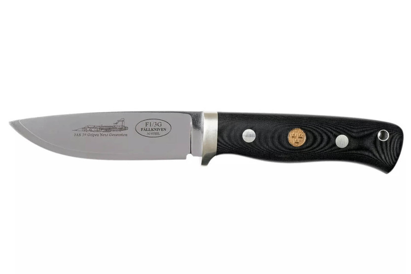 Fallkniven F1 Swedish Air Force NG F1L3Gbm kniv limited edition 10cm blad svart micarta handtag + läderslida + fodral