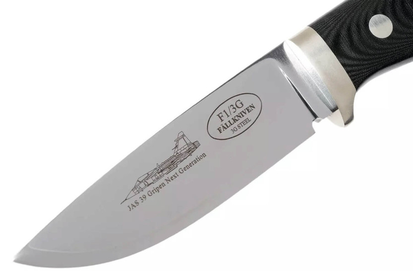 Fallkniven F1 Swedish Air Force NG F1L3Gbm kniv limited edition 10 cm blad svart micarta håndtak + lærhylse + etui