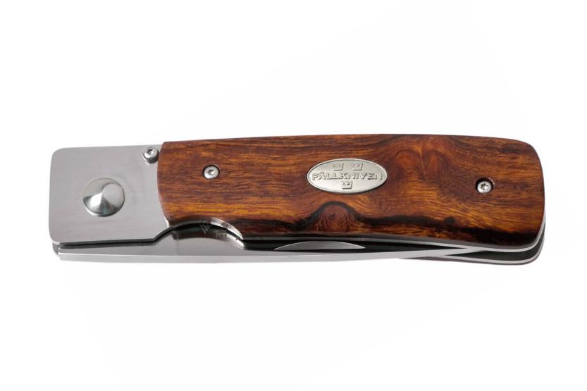 Fallkniven RL1DI Coltello pieghevole Desert Ironwood manico 9,5 cm + fodero in pelle scamosciata
