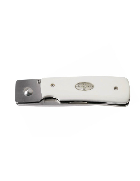 Fallkniven RL1EY folding knife 9.5cm Elforyn imitation ivory handle + suede sheath