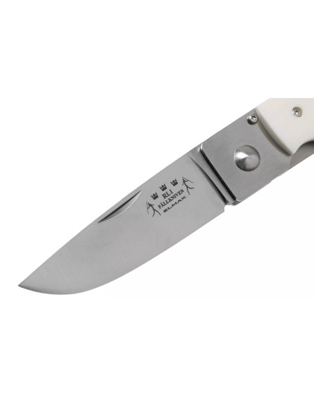 Fallkniven RL1EY folding knife 9.5cm Elforyn imitation ivory handle + suede sheath