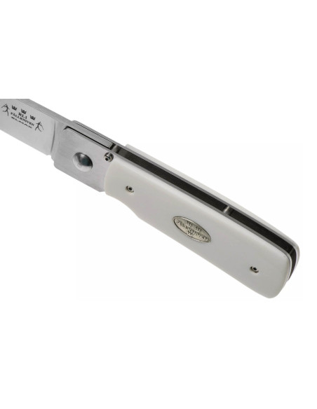 Fallkniven RL1EY folding knife 9.5cm Elforyn imitation ivory handle + suede sheath