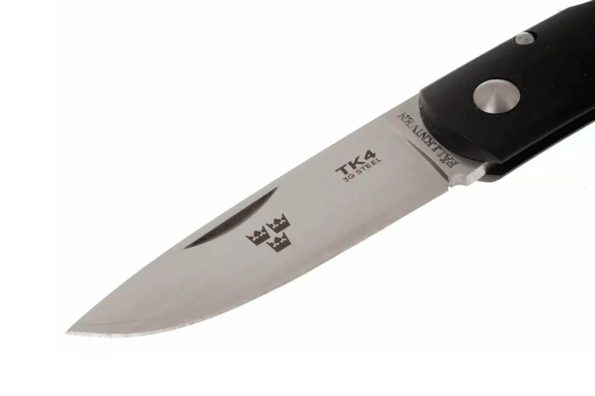Fallkniven TK4 Tre Kronor coltello pieghevole 9,5 cm manico in grilon nero + fodero in cordura