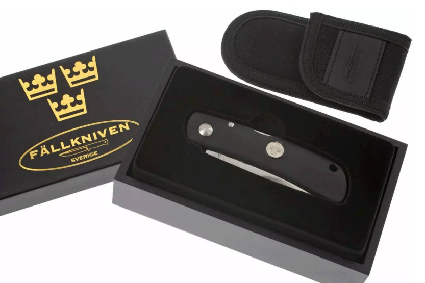 Klappmesser Fallkniven TK4 Tre Kronor Griff Grilon schwarz 9,5cm + Cordura-Etui