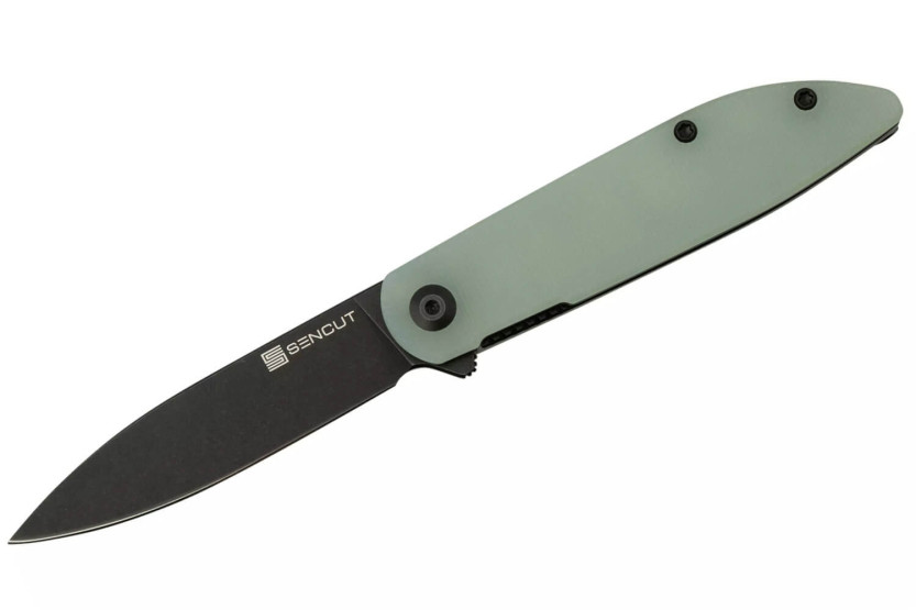 Faca dobrável Sencut Bocll II S220192 lâmina preta cabo G10 natural 9,5cm