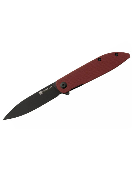 Sencut Bocll II S220193 foldekniv sort blad rødt G10-håndtag 9,5 cm