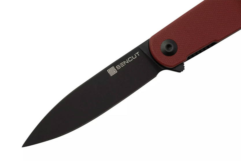 Sencut Bocll II S220193 foldekniv svart blad rødt G10-håndtak 9,5 cm