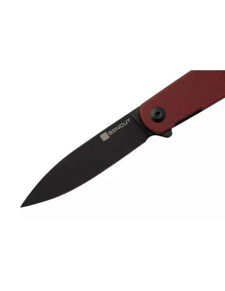 Sencut Bocll II S220193 coltello pieghevole lama nera manico rosso G10 9,5 cm