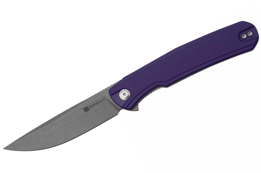 Faca dobrável Sencut Scitus S210422 Cabo G10 roxo de 11,5 cm