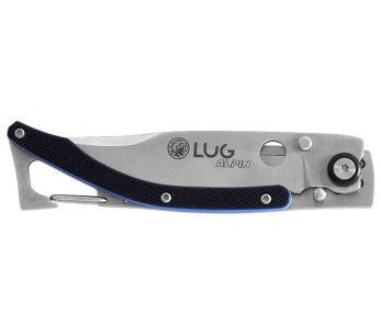 Lug SP1SBB foldekniv 11 cm, svart og blått G10-håndtak med klips 2