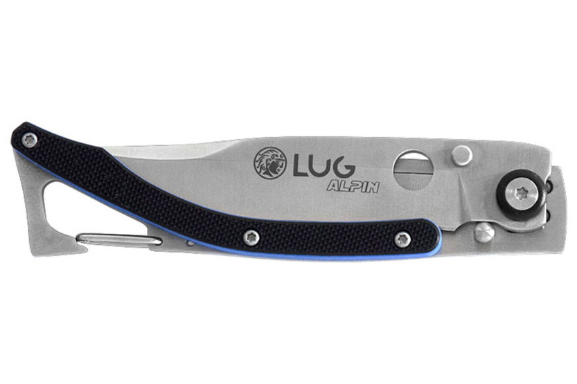 Lug SP1SBB foldekniv 11 cm, svart og blått G10-håndtak med klips