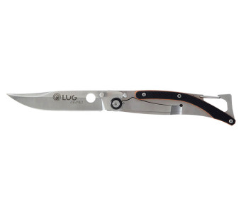 LUG SP1SOB negro y naranja cuchillo plegable 11cm G10 y mango de acero con clip