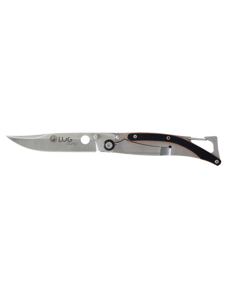 LUG SP1SOB coltello pieghevole nero e arancione 11 cm manico in G10 e acciaio con clip