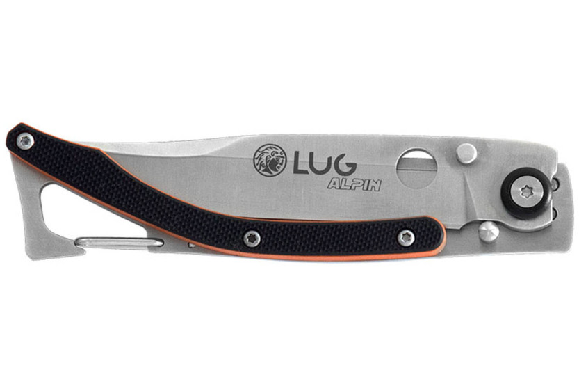 LUG SP1SOB negro y naranja cuchillo plegable 11cm G10 y mango de acero con clip
