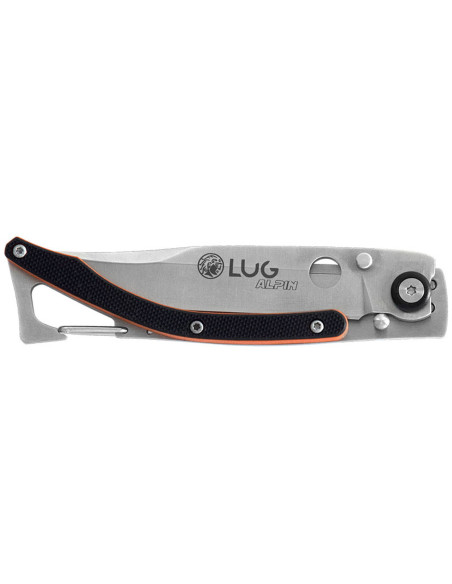 LUG SP1SOB sort og orange foldekniv 11 cm G10- og stålhåndtag med clips