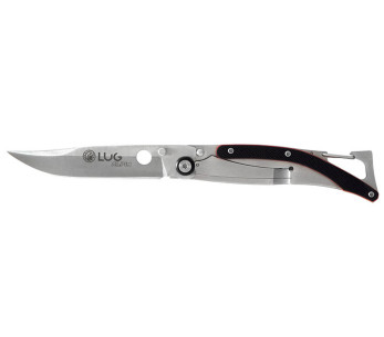 LUG SP1SRB svart og rød foldekniv 11 cm G10- og stålhåndtak med klips