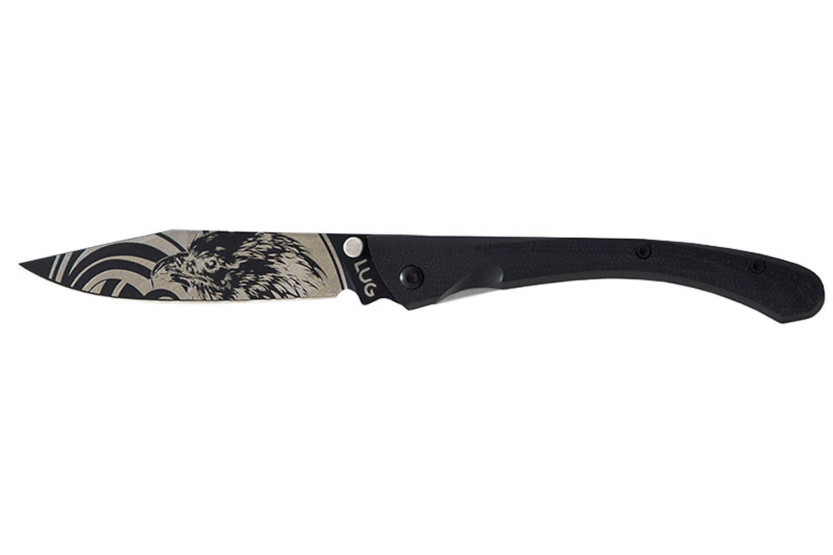 LUG C63LTB2LG Black Eagle vouwmes 12cm G10 handgreep en zwart staal met clip