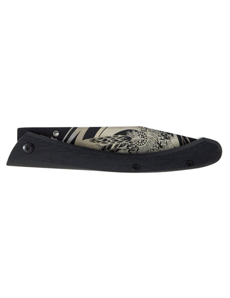 LUG C63LTB2LG Black Eagle vouwmes 12cm G10 handgreep en zwart staal met clip