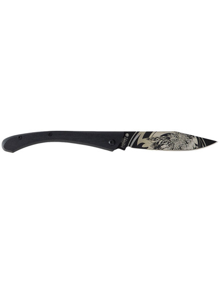 LUG C63LTB2LG Black Eagle fällkniv 12cm G10-handtag och svart stål med clips