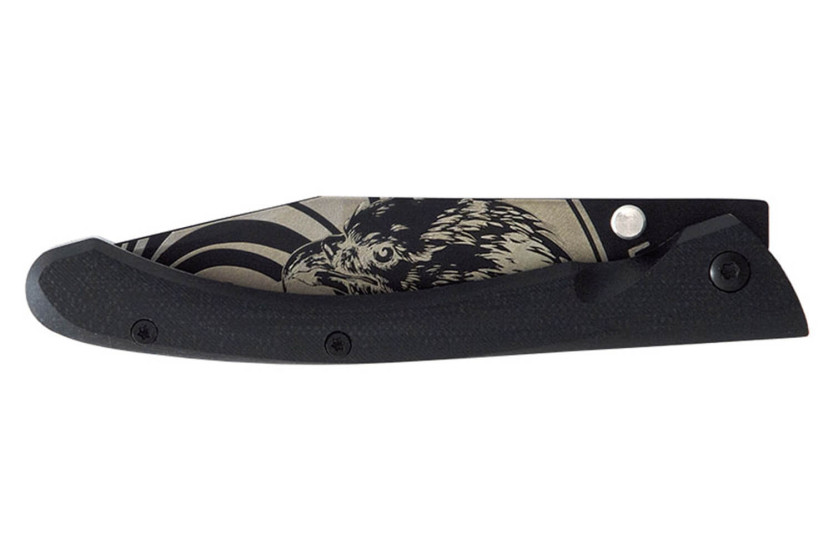 LUG C63LTB2LG Black Eagle fällkniv 12cm G10-handtag och svart stål med clips